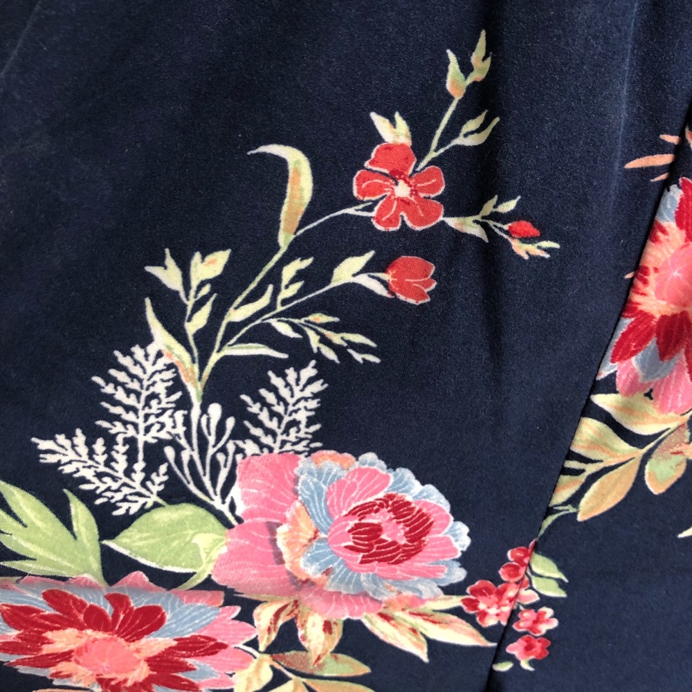 Navy blue and floral romper